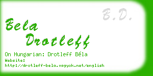 bela drotleff business card